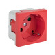 Фотография Розетка 45х45 PRO с заземлением, 45 градусов, красная EKF, артикул E6MR16-028-70-45