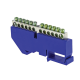 Фотография Шина 0 N (6x9мм) 14 отв. цинк синий изолятор на DIN-рейку EKF PROxima, артикул sn1-63-14-d