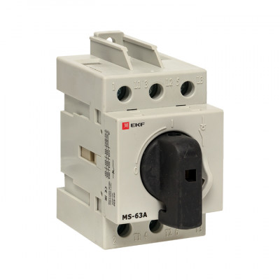 Фотография Рубильник модульный MS-63A 3P на DIN-рейку EKF PROxima, артикул ms-63d