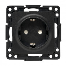 Стокгольм Механизм Розетки 1-местной с/з 16А в/к черный с защ. штор. EKF PROxima