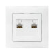 Фотография Валенсия розетка компьютерная RJ-45 2-местная белая EKF PROxima, артикул EWK02-035-10