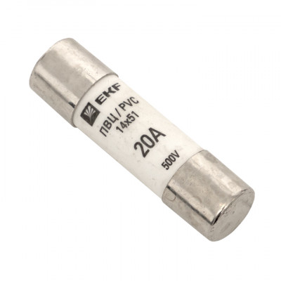 Фотография Плавкая вставка цилиндрическая ПВЦ (14х51)  20А EKF PROxima, артикул pvc-14x51-20