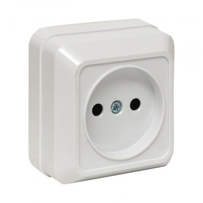 Фотография Рим Розетка 1-местная 10А без заземления керам. белая EKF, артикул ENR10-022-10C
