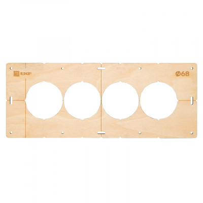 Фотография Шаблон для подрозетников c 4 отв. диам. 68 мм EKF Expert, артикул sh-d68-4