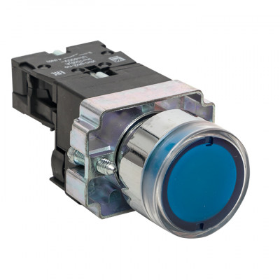Фотография Кнопка BW61 с подстветкой 24В синяя NO EKF PROxima, артикул xb2-bw61-24