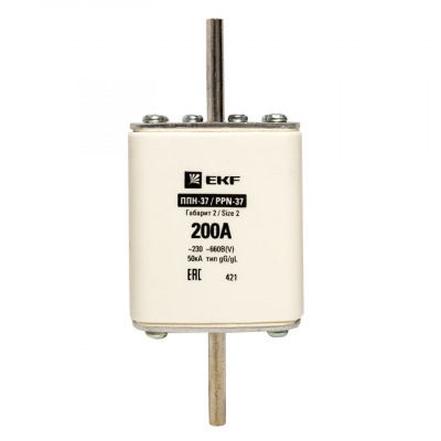 Фотография Плавкая вставка ППН-37 400/200А габарит 2 EKF PROxima, артикул fus-37/400/200