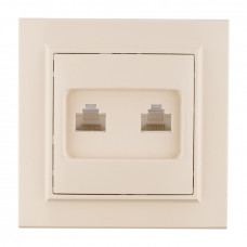 Минск Розетка RJ-45 2-местная СП бежевая EKF