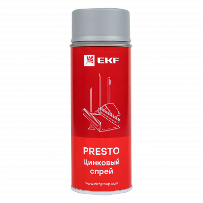 Фотография Цинковый спрей Presto 400мл EKF, артикул lp-zinc