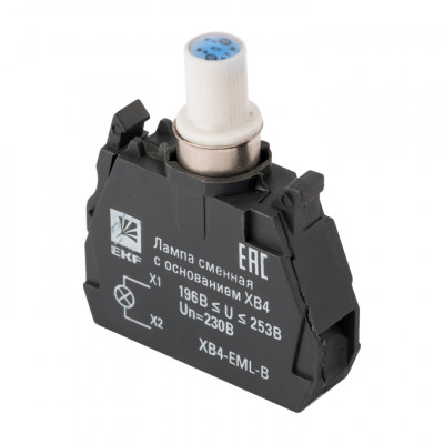 Фотография Лампа сменная c основанием XB4 синяя 230В EKF PROxima, артикул XB4-EML-B