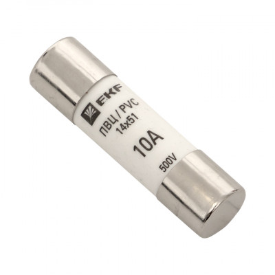Фотография Плавкая вставка цилиндрическая ПВЦ (14х51)  10А EKF PROxima, артикул pvc-14x51-10