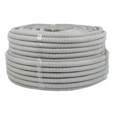 Труба гофрированная ПВХ с протяжкой d20 мм (100 м) серая EKF-Plast