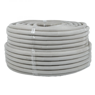Фотография Труба гофрированная ПВХ с протяжкой d20 мм (100 м) серая EKF-Plast, артикул tg-z-20