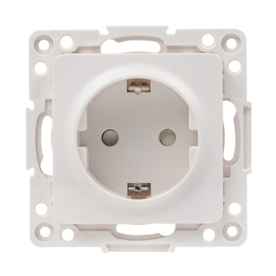 Фотография Стокгольм Механизм Розетки 1-местной с/з 16А белый с защ. штор. EKF PROxima, артикул EYR16-028-10