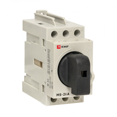 Фотография Рубильник модульный MS-20A 3P на DIN-рейку EKF PROxima, артикул ms-20d