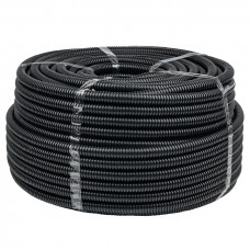 Труба гофрированная негорючая безгалогеновая FRHF с протяжкой d63 мм (15 м) черная EKF-Plast