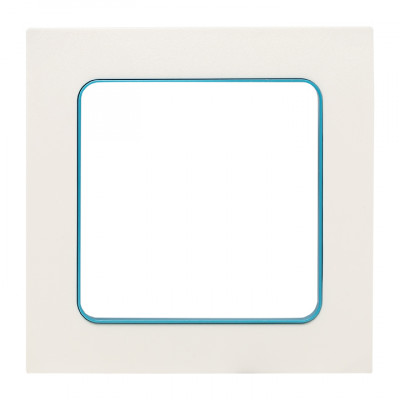 Фотография Стокгольм Рамка 1-местная белая с линией цвета синий EKF PROxima, артикул EXM-G-304-30