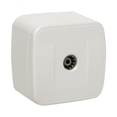 Фотография Минск Розетка TV 1-местная ОП 75Ом  5-862МГц белая  EKF Basic, артикул EGA00-027-10