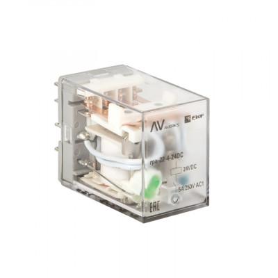 Фотография Реле промежуточное RPA 22/4 5A 24В DC EKF AVERES, артикул rpa-22-4-24DC