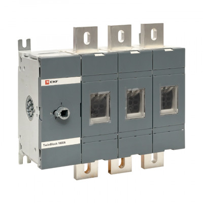 Фотография Рубильник 1000A 3P без рукоятки управления TwinBlock EKF PROxima, артикул tb-s-1000-3p