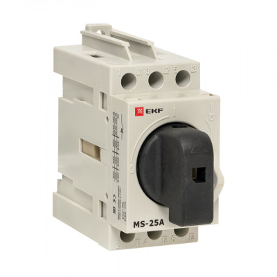 Фотография Рубильник модульный MS-25A 3P на DIN-рейку EKF PROxima, артикул ms-25d