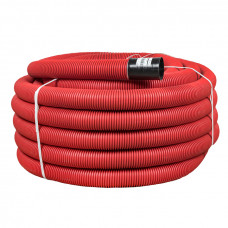 Труба гофрированная двустенная ПНД/ПНД гибкая с протяжкой d110 мм (50 м) красная EKF-Plast